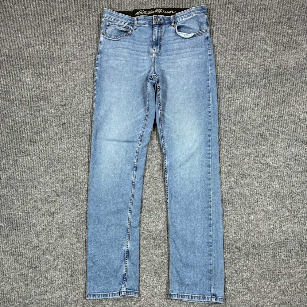 Eddie Bauer Mens Straight Leg Jeans Size 34x34 Blue Denim Casual Mid Rise